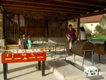 Drehfussball, Tischtennis, Tonnenpferd, Turnpferd