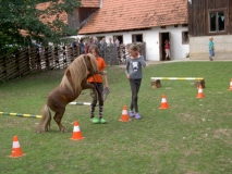 Ponyparcour mit den Gästekindern
